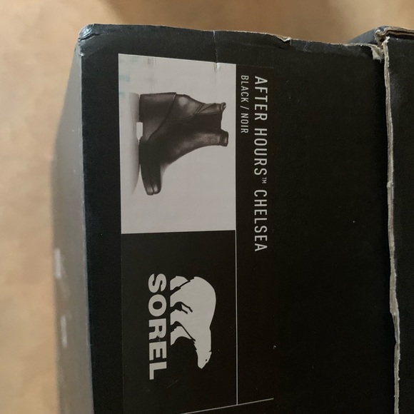 Sorel Black Ankle Booties with Chunky Heel - Picture 6 of 6